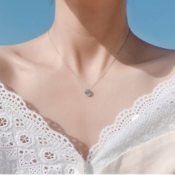 NEW 925 Sterling Silver Mermaid Ocean Necklace - Picture 3 of 6